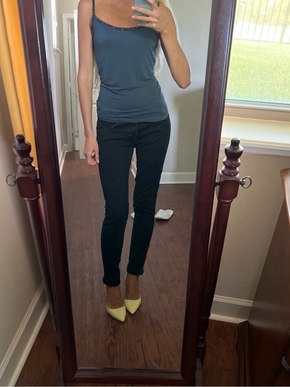 Forever 21 Navy Beaded Strap Camisole